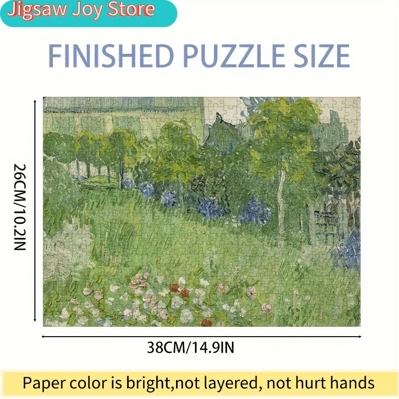 Van Gogh Courting Couples Garden Jigsaw Puzzle - 15x10 Inch Parisian for art Mini Puzzle with Vibrant Floral & Garden Scene,