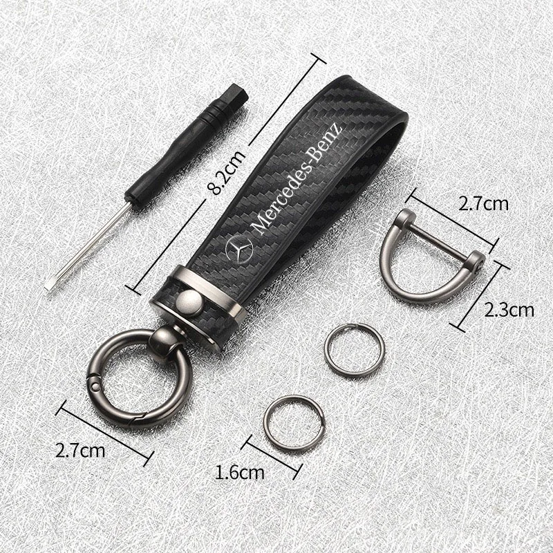 Car Keychain Metal Leather Keychain for Mercedes Benz AMG W210 W176 AMG CLS CLE CLA GLA GLB GLS GLE W222 Auto Accessories