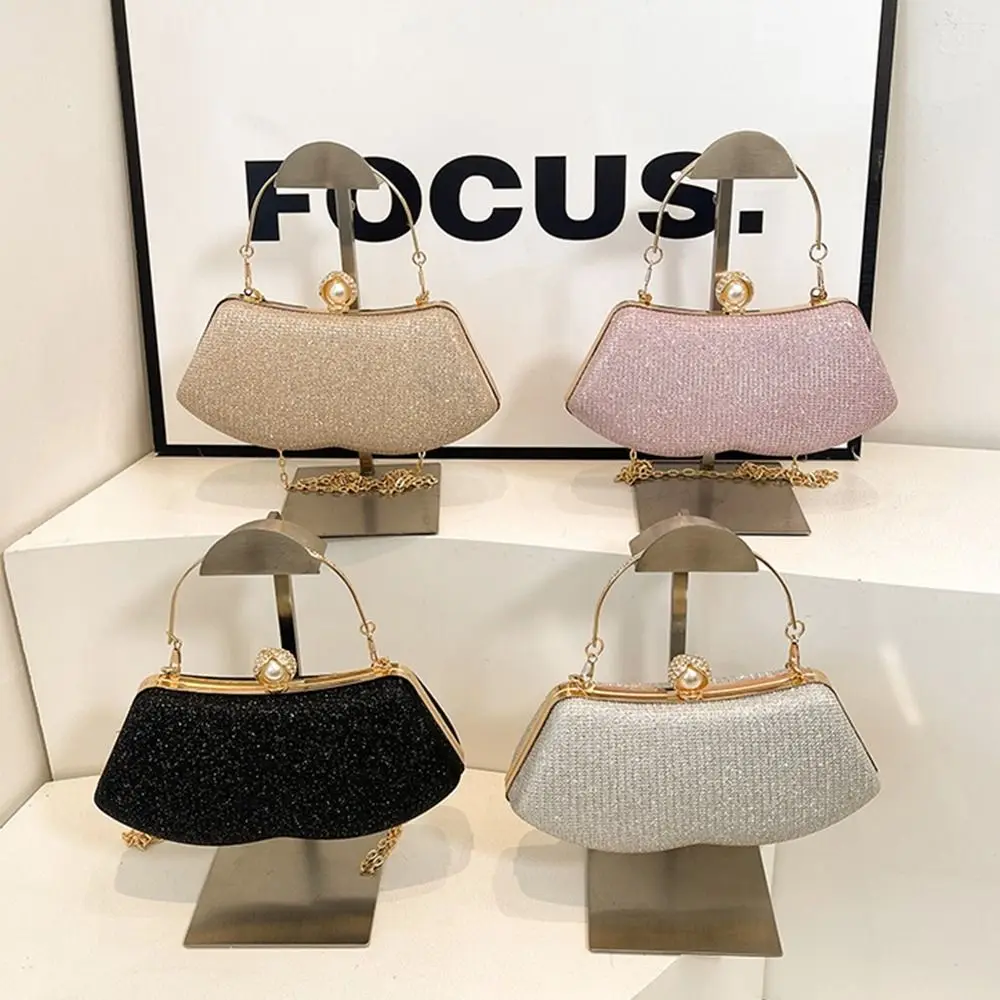 

Casual Glitter Evening Banquet Bag Rhinestone Pearl Buckle Box Handbag Shoulder Bag Crossbody Bag Ladies Clutch Bag Party
