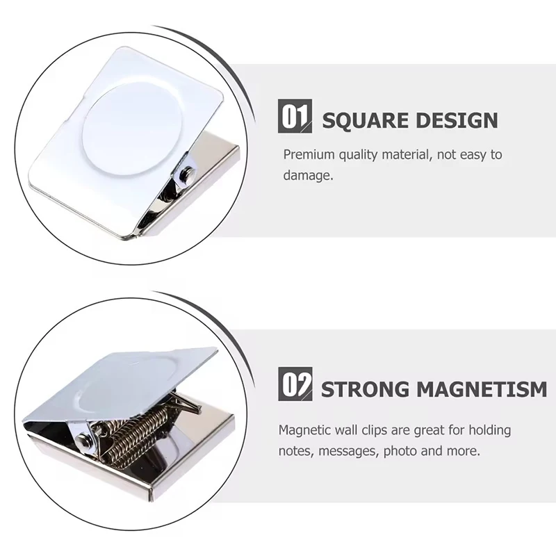 More Sizes Fridge Magnet Strong Magnetic Clips Heavy Duty Magnet Metal Clip for Home Office Whiteboard Paper Photo Decor Storage view 3