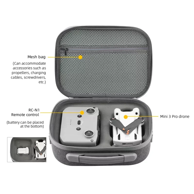 Imagem -03 - Bolsa para Dji Mini Pro Drone Corpo de Controle Remoto Bolsa Ombro Bolsa Portátil Dustproof Bolsa Viagem Drone Acessório