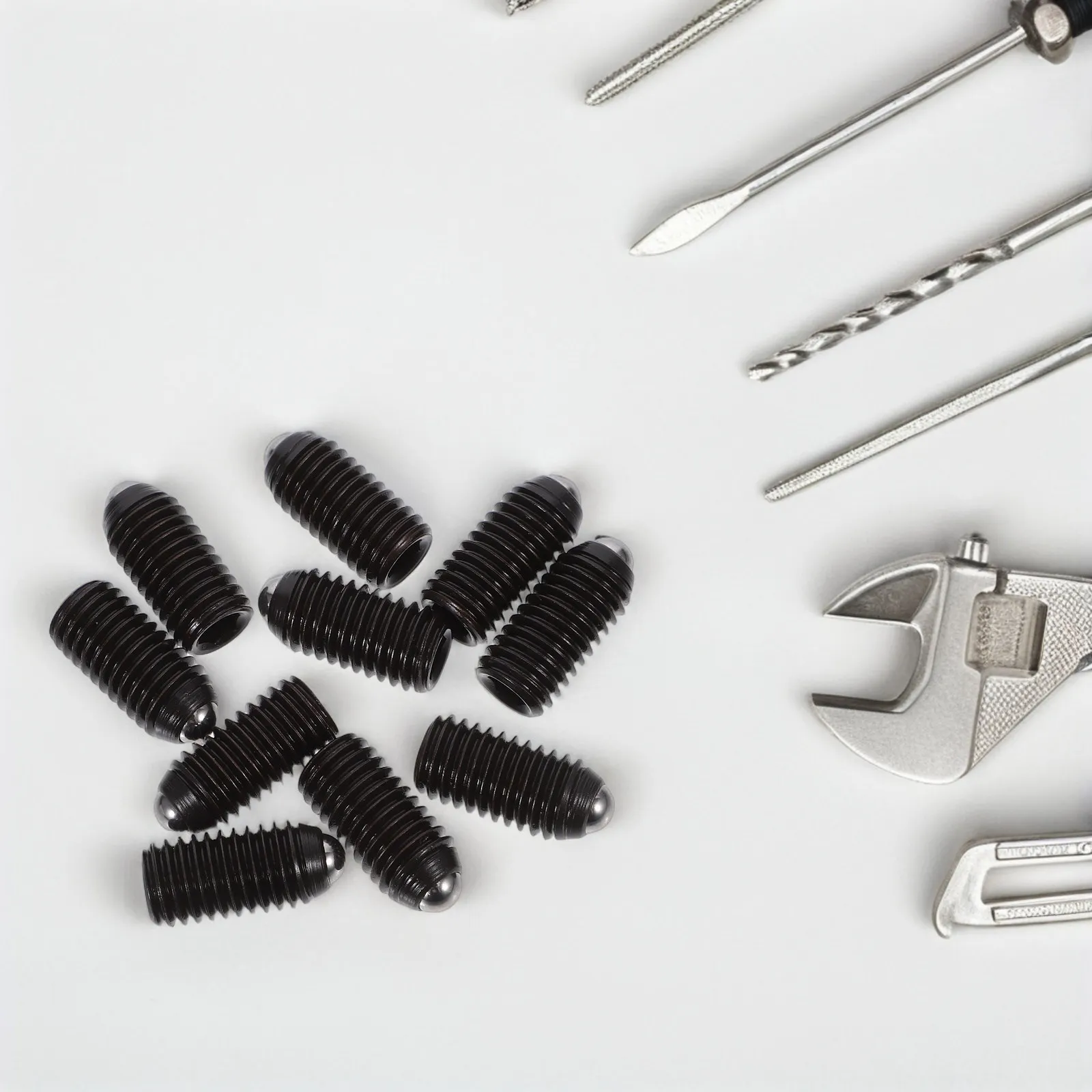 10Pcs Ball Spring Plungers Carbon Steel Reusable Ball Point Grub Screws Multi Functional Mechanical Assembly Small Socket Set