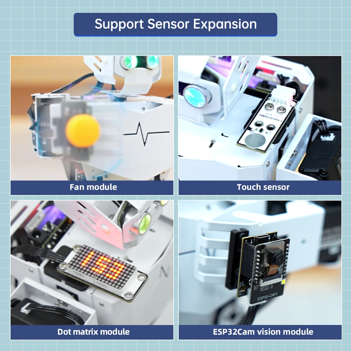 Robô humanóide programável Hiwonder Tonybot com kit de sensor de desenvolvimento secundário para expansão de robô educacional AI