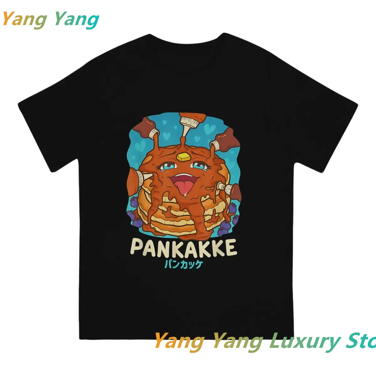 Japanese Pancake Men's TShirt Mischievous Food  Oversized Tshirt  Summe Women Men Cotton T-shirt Street Tshirts Men Clothing