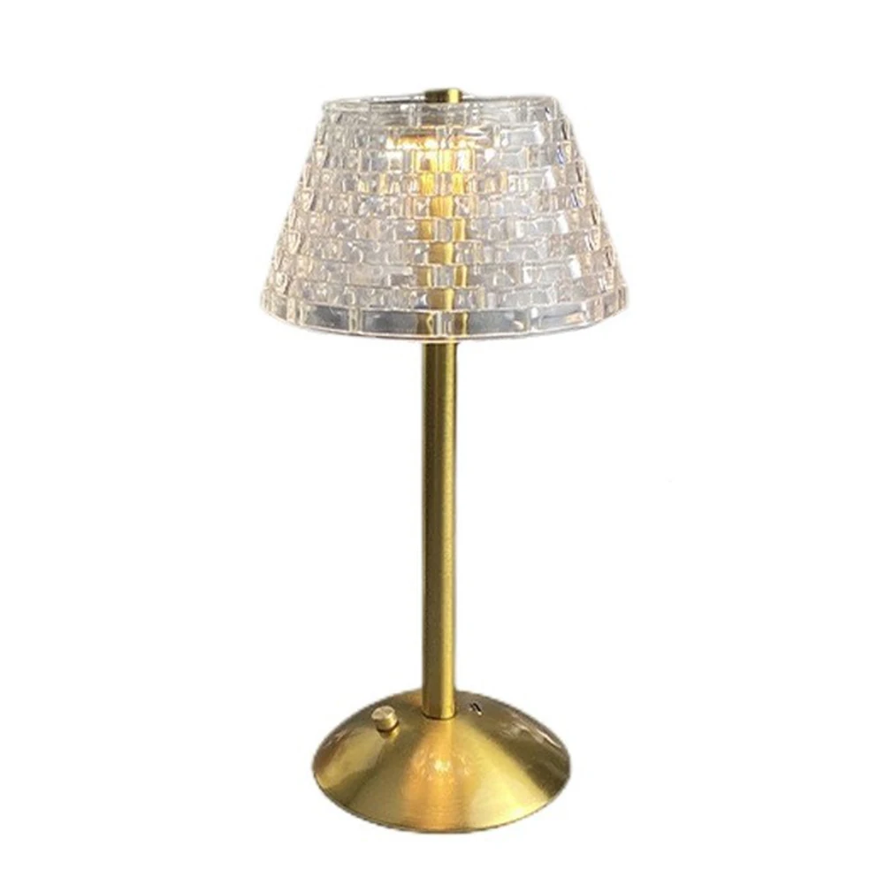 3 Colors LED Table Lamps Dimmable Crystal Table Lamp Rechargeable Romantic Wireless Creative Acrylic for Bedroom Living Room