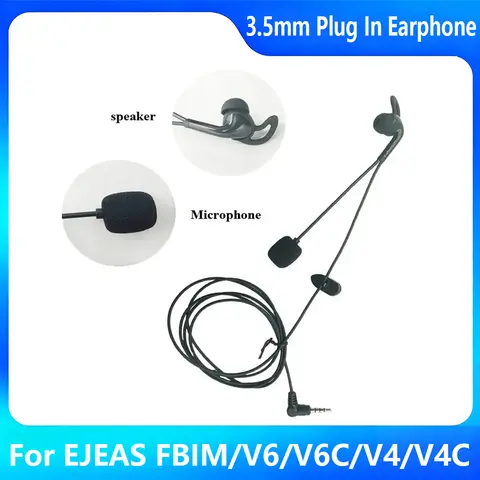 EJEAS FBIM V6 V6C V4 V4C용 3.5mm 플러그 인 이어폰 헤드폰 인터폰 심판 인터컴 헤드셋에 적합