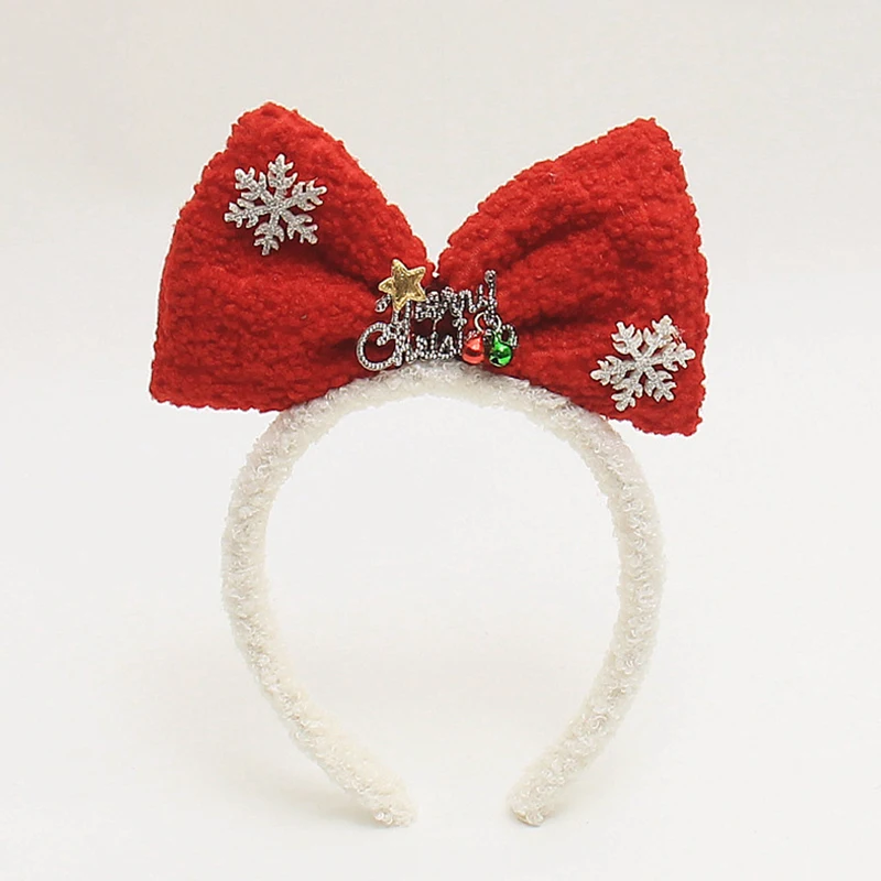 

1pcs Ladies Christmas Hairband Headwear Bow Knot Hair Clip Cute Cartoon Holiday Costume Hair Accessory