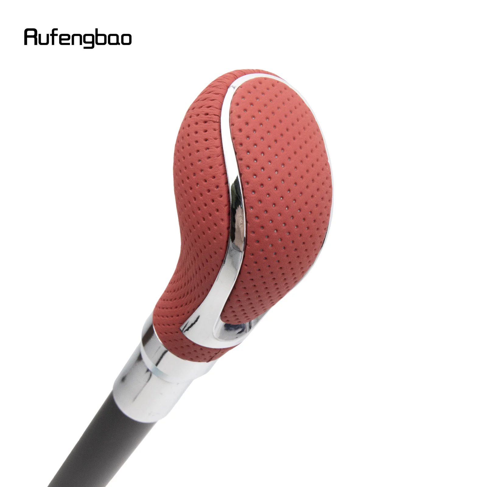 Rood Leer Zilver Riet Mode Decoratieve Stok Gentleman Elegant Cosplay Riet Crosier Prestaties Podium Riet 92cm