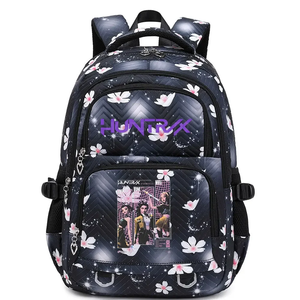 KPop Demon Hunters Backpack Rumi Mira Zoey HUNTR/X Saja Boys Print Cartoon School Bag Large Capacity Student Travel Backpacks