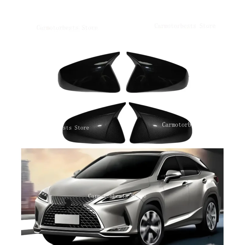 Car  Rearview Side Mirror Cover Fit For Lexus NX RX NX200 RX350 450H 2016-2023  Wing Cap Rear View Case Trim Carbon Fiber