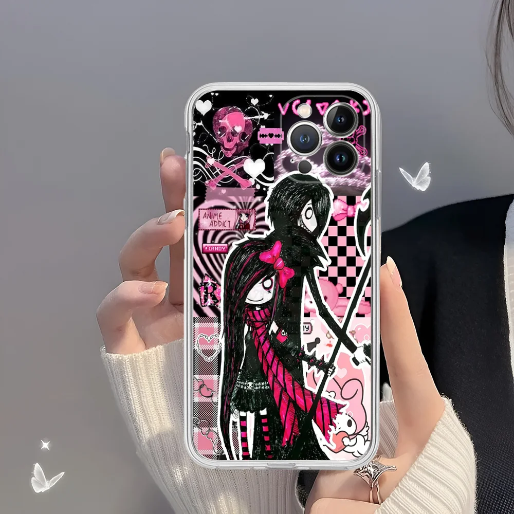 L-Love B-Black and Cute E-Emo Phone Case for iPhone 16 15 8 7 6 6S Plus X SE XR XS 14 11 12 13 Mini Pro Max Mobile Case