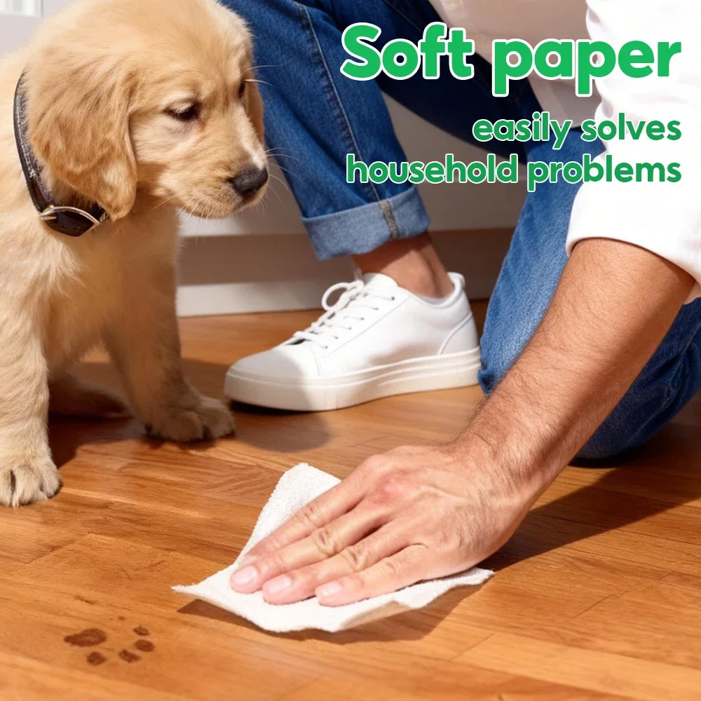 RoyoPanda 400pcs/pack Oil Removal Tissue Portable  Wet and Dry Hand Towel Eco-friendly Hanging Paper for Kitchen 23*20 Oversize