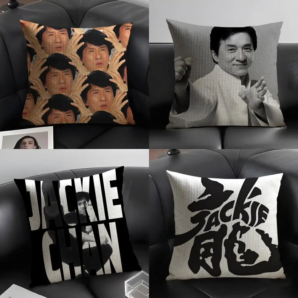 Cool kung fu Jackie Chan Pillow Case Linen Cushion Covers For Decorative Sofa Home Pillows Case Car Chair Pillows Cases