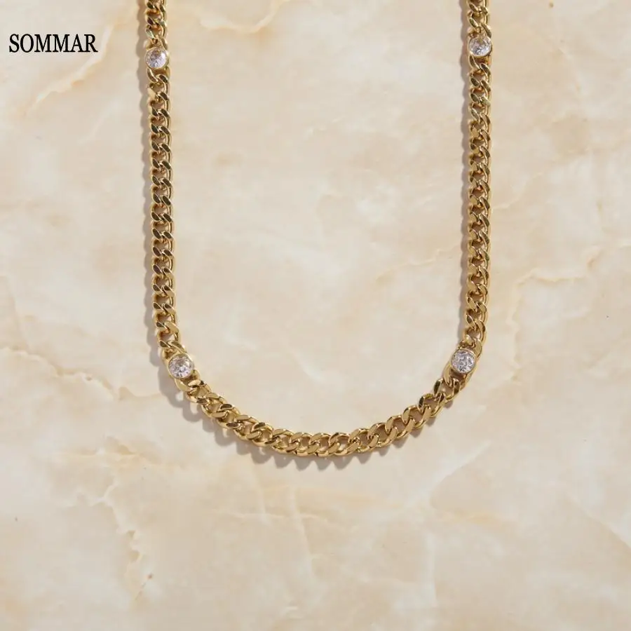 

SOMMAR Newest Arrival Gold color Perfume women necklace Simple and versatile necklace vintage necklace jewelry display