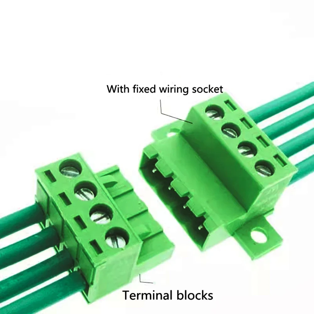 1Set 2EDG Series Green Terminal Block - 5.08mm Pitch, Solderless Docking Type 2EDGRKC, Screw Terminal Block, PCB Plug-in Connect