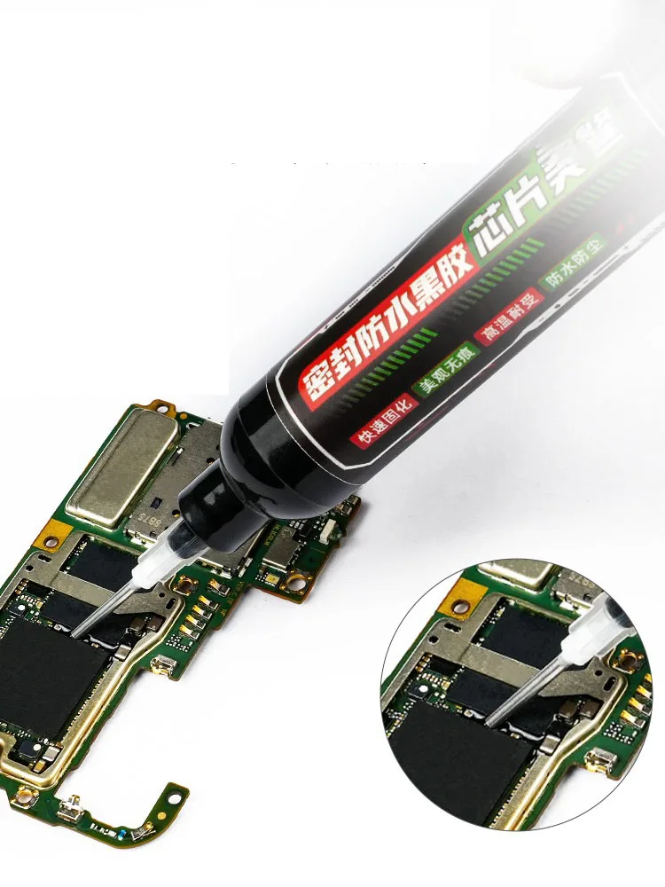1 szt. 10CC czarny klej uszczelniający do chipów utwardzany promieniowaniem UV wodoodporny klej do procesora NAND LCD IC upiększanie i renowacja naprawa telefonu — zdjęcie 2