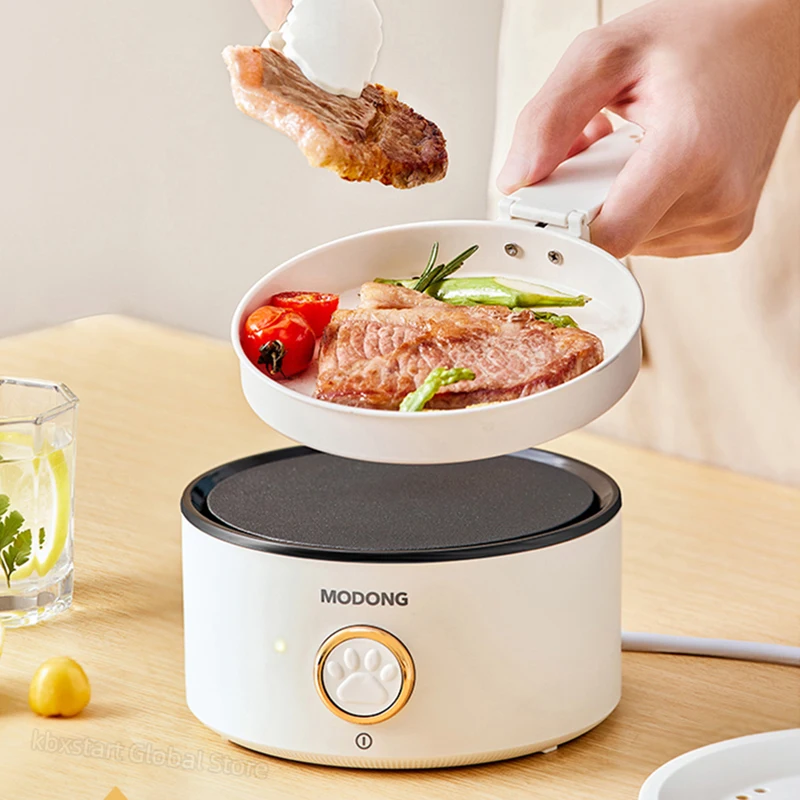 2L หม้ออาหารไฟฟ้าพับได้110V 220V หม้อหุงข้าวอเนกประสงค์กระทะร้อนไม่ติดกระทะไฟฟ้าสำหรับเดินทาง