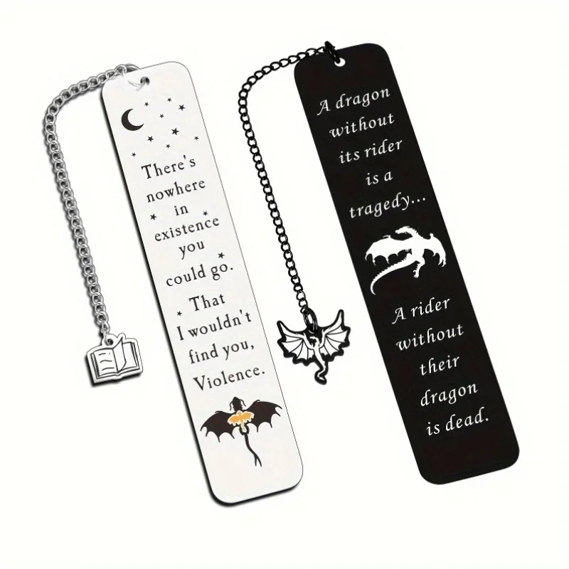 Stainless Steel Magic Dragon Bookmark Tassels Fantasy Movie Periphery Page Mark Reading Stationery Girls Boys Learning Supplies