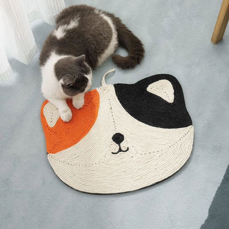 

Cat Shape Cat Scratching Board Cat Grinding Claws Wear-Resistant Large Sisal Mat Cat Claw Mat Wall Cat Scratching Mat