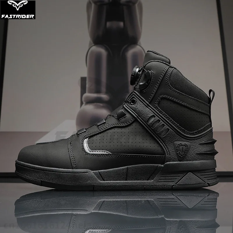 Four Seasons Motorcycle Riding Shoes Breathable and Wear Resistant Knight Motorcycle Boots Genuine Leather Road Racing Boots