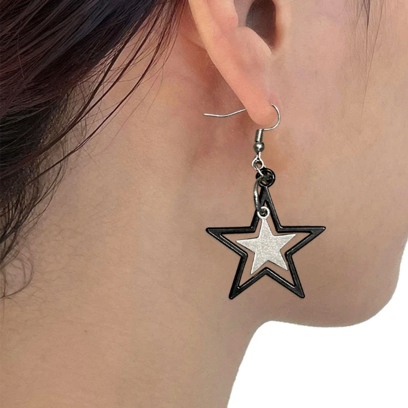 Punk Hip Hop Star Charm Earring Unique Star Earring Eye Catching Choker 3XUA