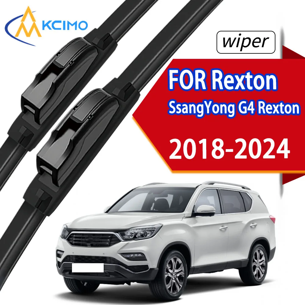 

Front Windshield Wiper Blades 2Pcs Compatible With Rexton SsangYong G4 Rexton 2018 - 2024 Long Lasting Rubber Wiper Replacement