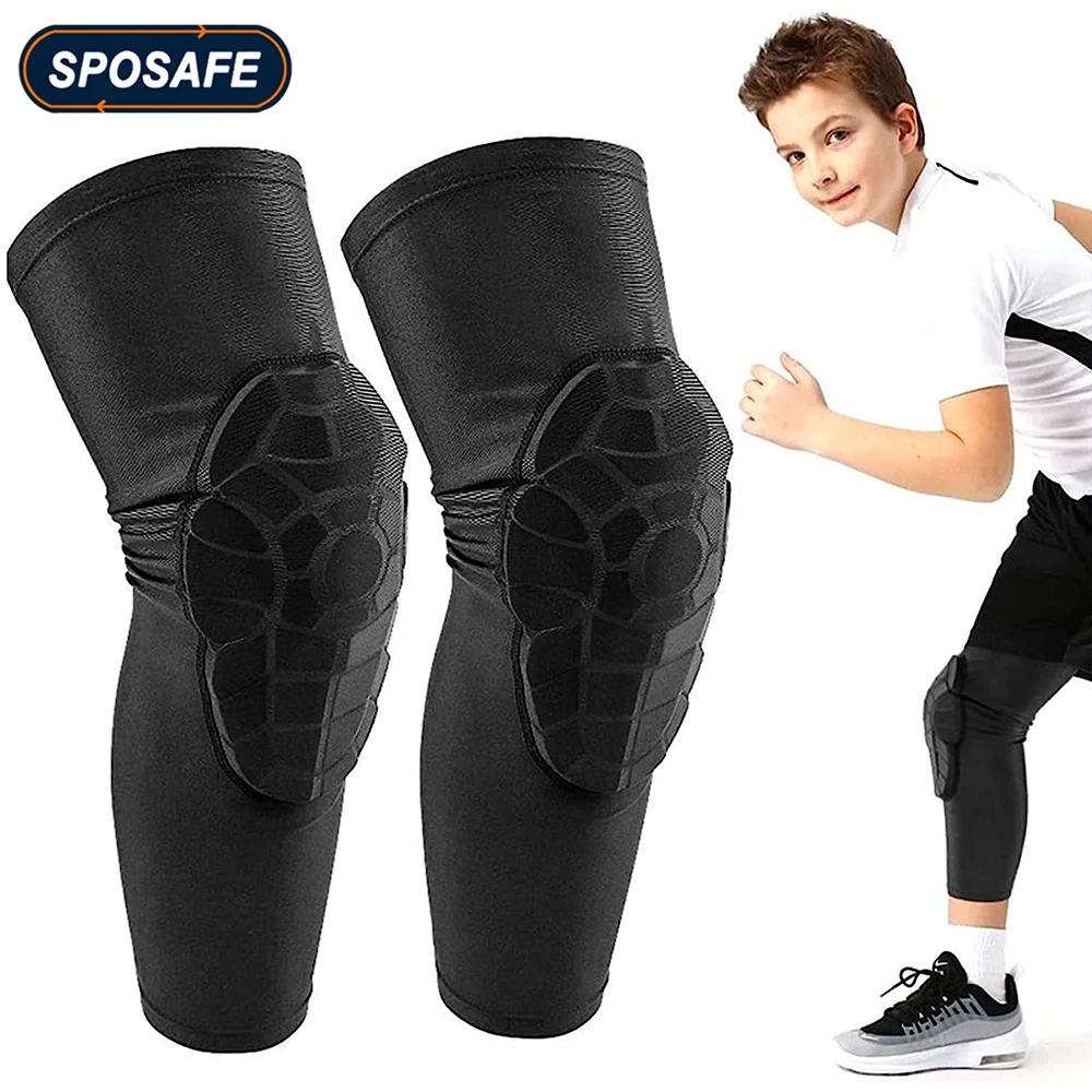 

3-12 Years Kids/Youth Honeycomb Knee Pads Sports Compression Knee Sleeves for Basketball Football Volleyball Wrestling Cycling