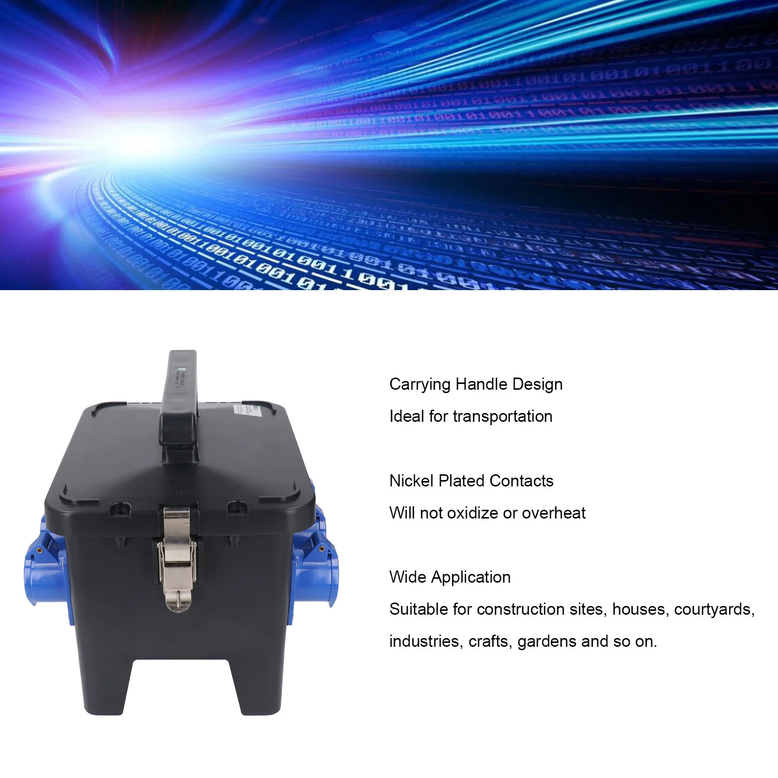 Power Distribution Box ABS Portable Wide Application AC 220‑380V  Plated Contacts Distribution Box Waterproof for Houses