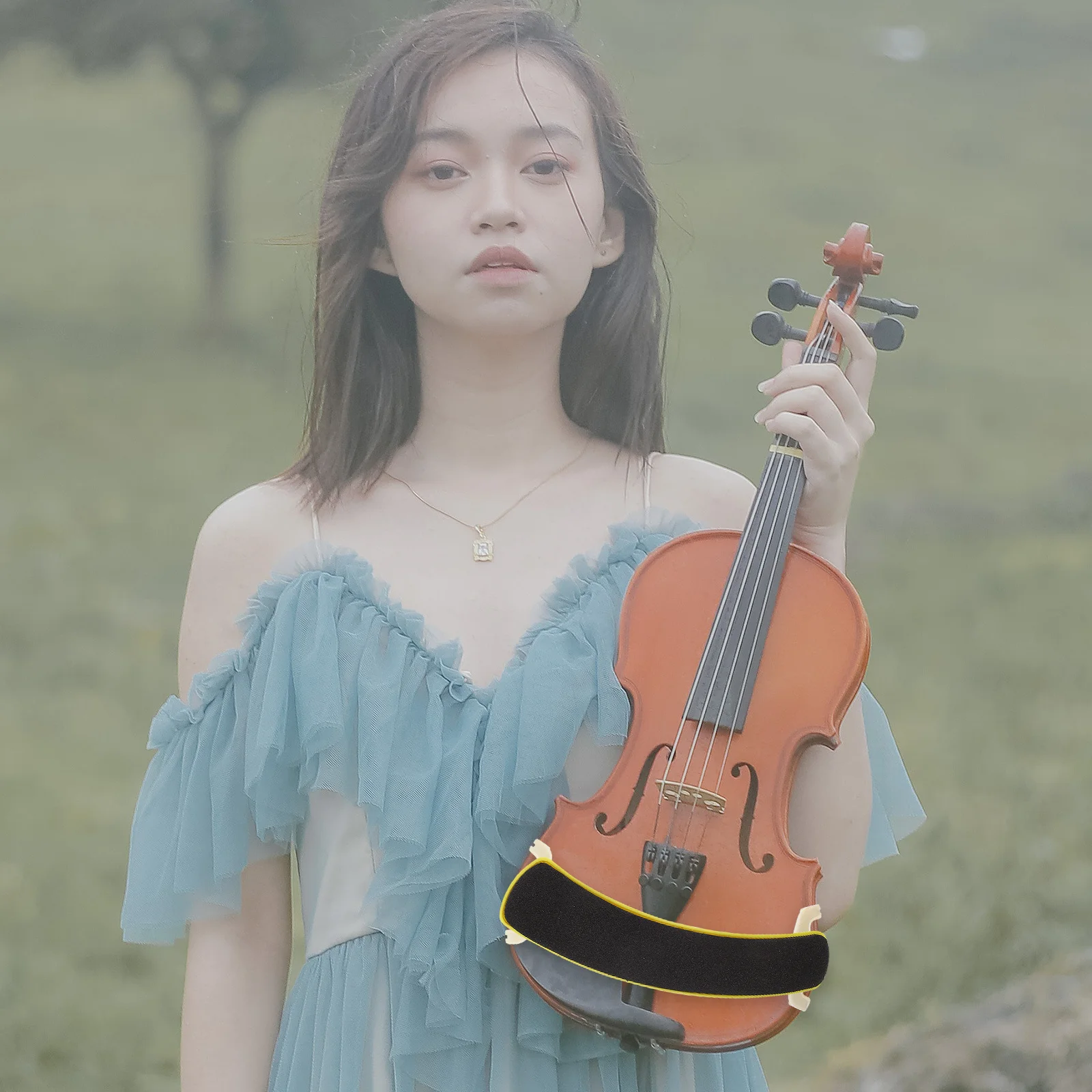 

1Pcs Colorful Rubber Violin Shoulder Rest Simple Ergonomic Curved Design Portable Support Pad Comfortable Playing Aid