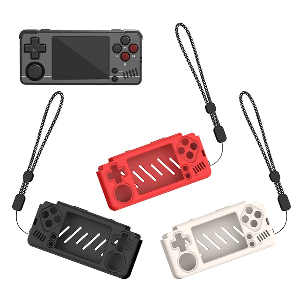 Silicone Protective Cover Shockproof Protective Case Anti-Scratch Soft Skin Cover Case with Lanyard for Miyoo A30 Game Console