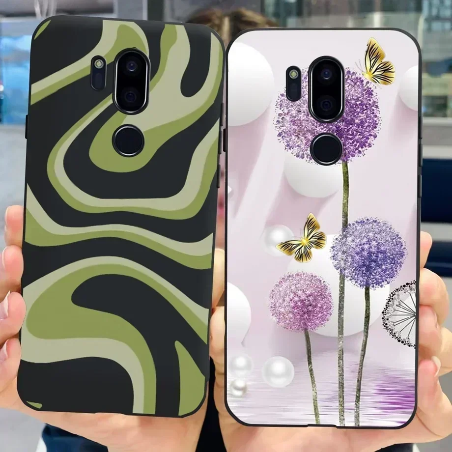 For LG G7 ThinQ G7 Plus Mobile Phone Cover Ultra Slim Soft Silicone Black Capa Etui For LG G6 Plus G6+ G7+ Case Lovely Cartoon