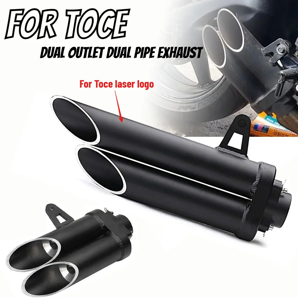 

Universal 51mm motorcycle exhaust pipe silencer stainless steel double outlet pipe exhaust pipe For CBR600 CBR1000 MT07 R3