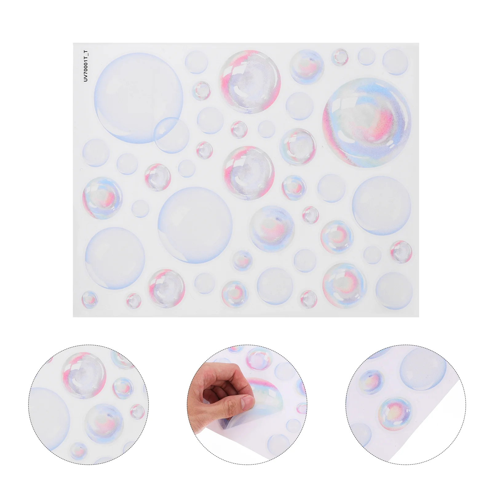 

2 Sheets PVC Stickers Living Room Bubbles Self-adhesive Wall Decal Inviting Decoration Cartoon