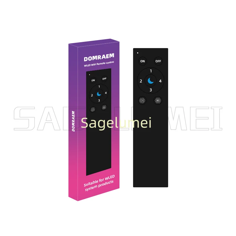 DOM-WLE-RC005 Addressable WLED WiFi LED Remote Control ESP-NOW 30M Range Low-Power 4Scene Memory,App-Free Control RGB IC Control