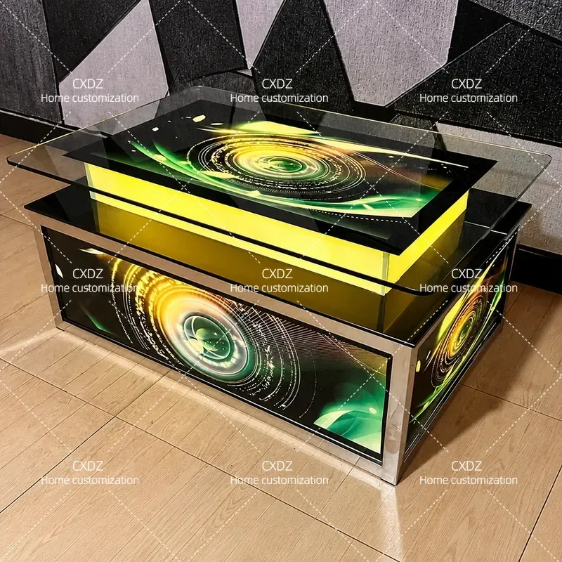 Modern Luminous Coffee Table European Style Marble Rock Slab Wine Bar Counter for Living Room Karaoke Lounge Furniture