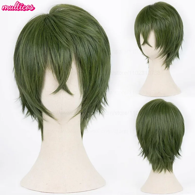 Farben Kurze Gerade Cosplay Perücke Layered Shaggy Flauschig Rot Rosa Braun Grün Blau Hitzebeständige Kunsthaar Party Anime Perücken – Detail 17