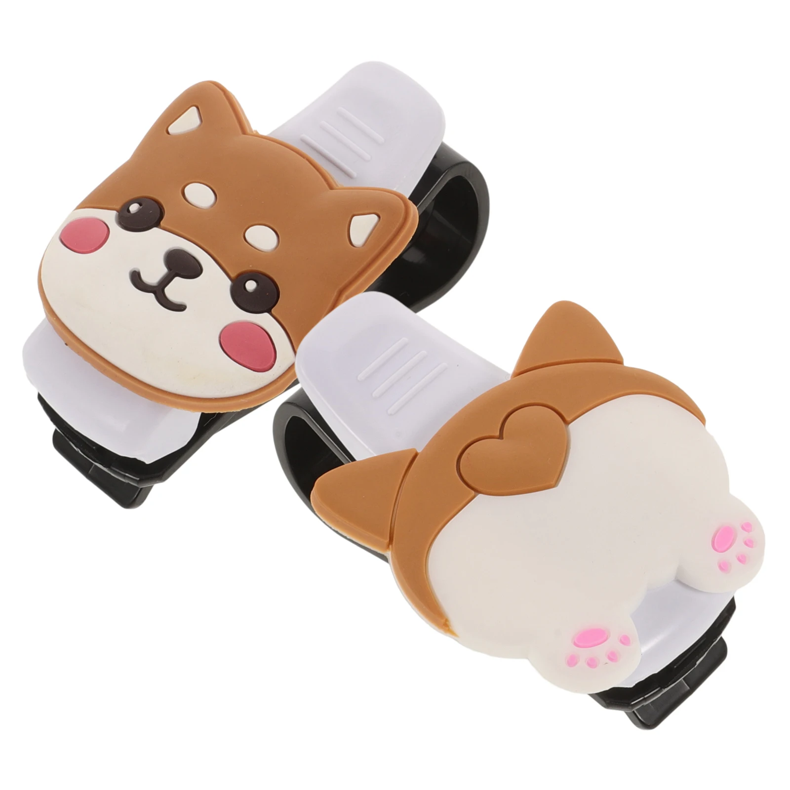 

2pcs Car Sunglasses Visor Clips Creative Cartoon Design Multifunctional Business Card Holder Firm Grip Durable Eyeglass Clip For