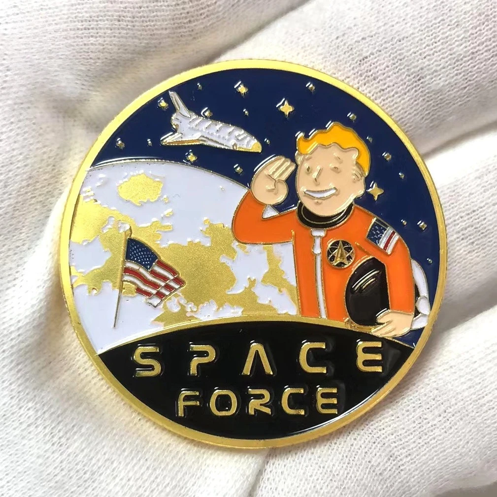 Souvenir Coin United States Space Force Golden Plated Commemorative Coin Challenge Coin