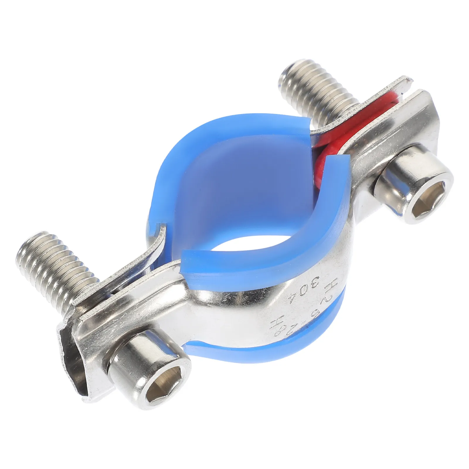 Tool Free Adjustable Stainless Steel Pipe Clamp Ring 25-28Mm Diameter Support Bracket Slip Resistant Pad Wall Ceiling Mount