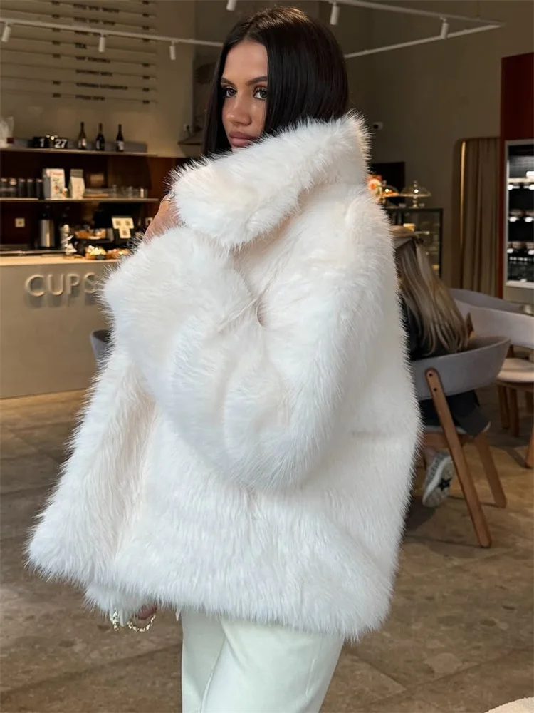 معطف شتوي نسائي من Tossy معطف فاخر من ريش الفرو وأكمام طويلة أنيق منفوش للتنقل معطف نسائي من الفرو الصناعي 2025 #5