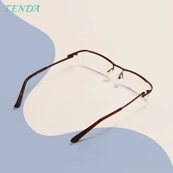 Vintage Metal Half Rim Female Eyeglasses Frame Browline Semi Rimless Colorful Spectacle Women Reading Glasses Presbyopic Glasses