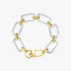 ENFASHION Resin Oval Chunky Bracelets For Women Big Chain Bracelet Gold Color Stainless Steel Pulseras Fashion Jewellery B2179