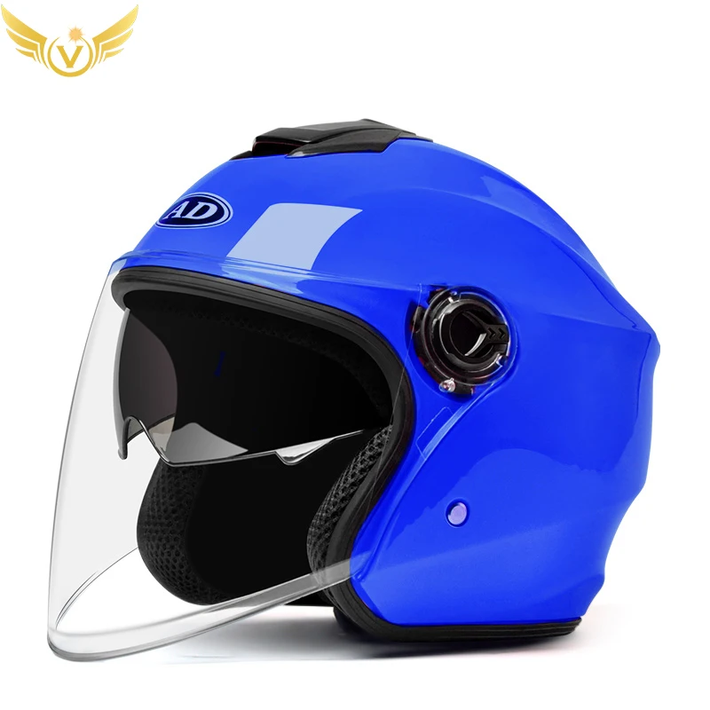 Open Face Helmet Motorcycle Cap Summer Lightweight Helmet Urban Supplies for Vespa Scooter Semi Ventilation Dual Lens Women Men