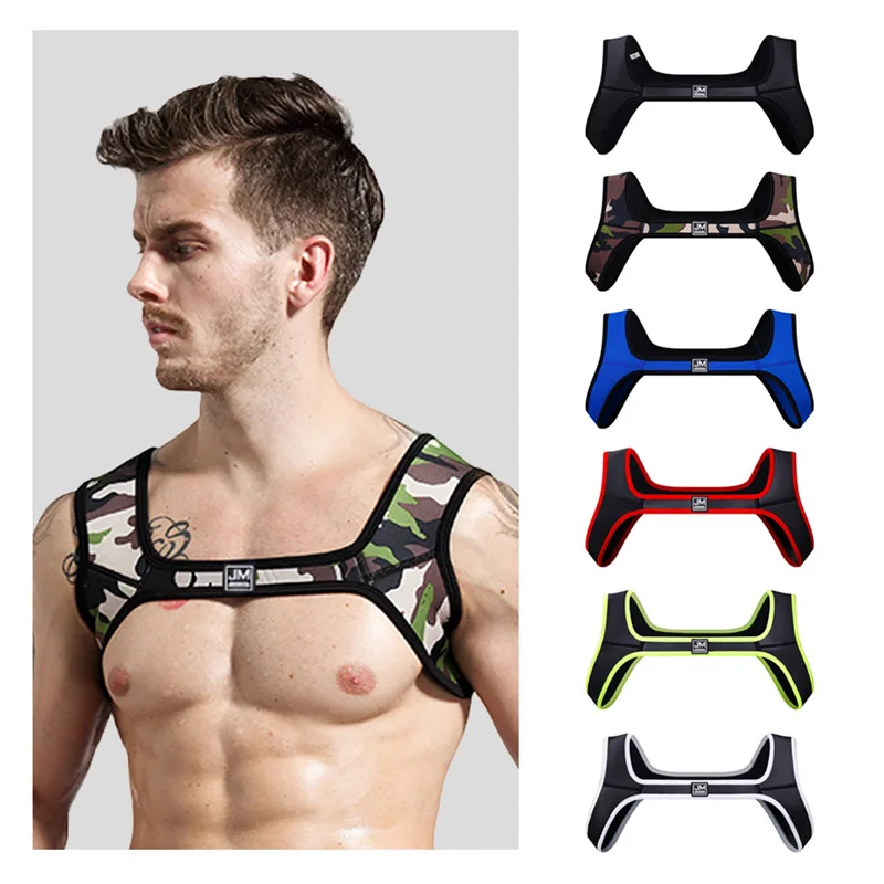 Jockmail Harness Men Sexy Shoulder Straps Chest Bondage Adults Erotic Lingerie Gay Underwear Sissy Leather Tank Top Latex hot