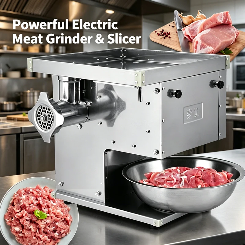 Stainless Steel Automatic Meat Cutting Machine for Commercial & Household Use - Grinding Machine
