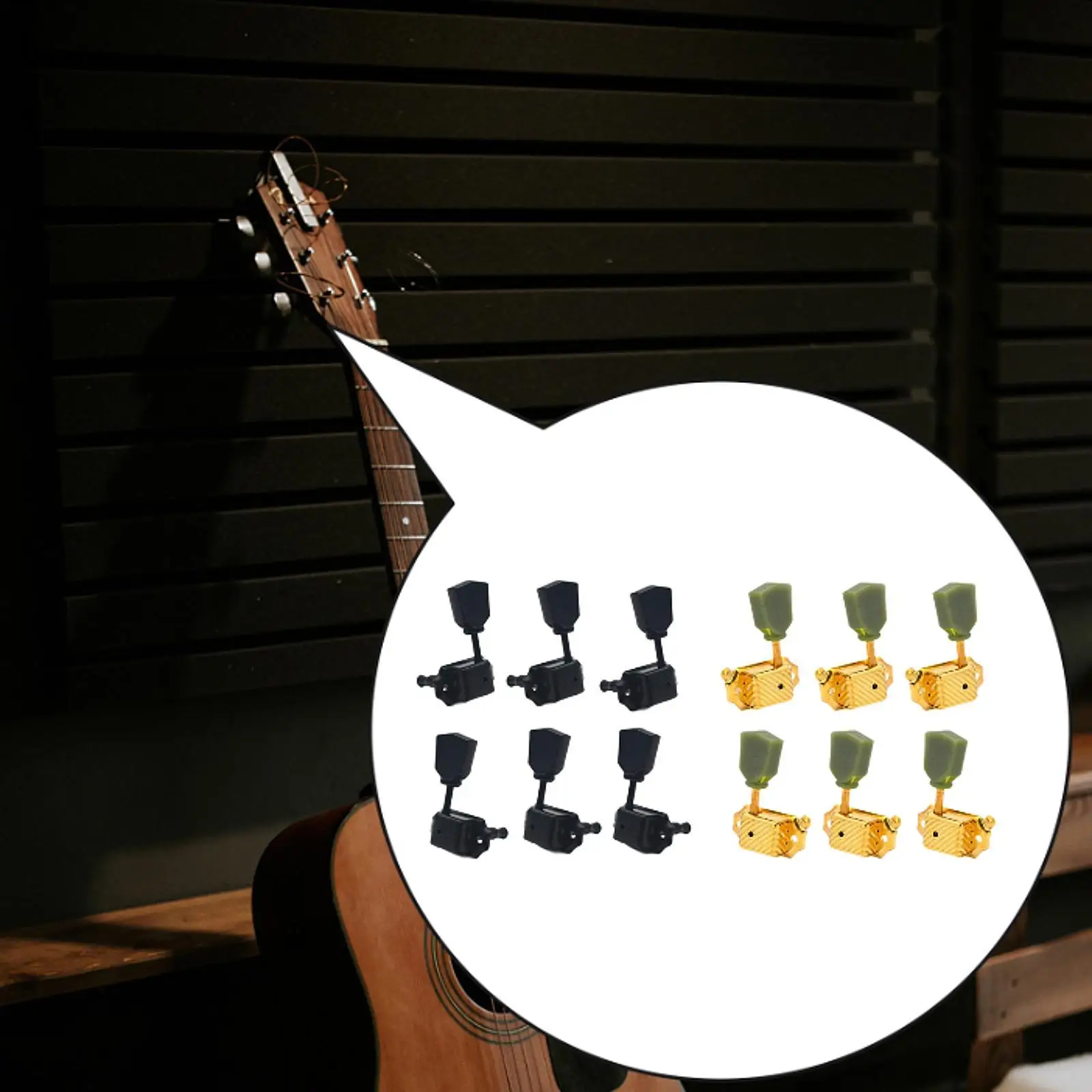 Guitar Tuning Pegs Semi Closed 3L 3R Vintage Design Resin Jade Guitar Tuning Knobs String Tuning Pegs Guitar Locking Tuners Keys