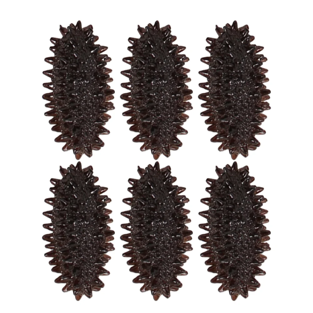 6 Pcs Mini Sea Cucumber Simulation Model Seafood Display Prop Artificial Pvc Photo
