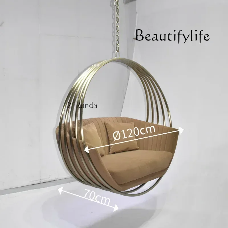 Pd BJ Moderne eenvoudige woonkamer enkele bank hangende mand stoel binnenplaats schommel hangstoel