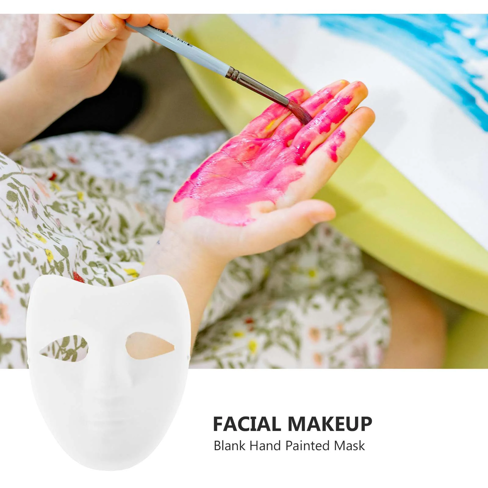 5 Pcs High Quality Child Facial Mask Unpainted Masquerade Paper Half Masks White