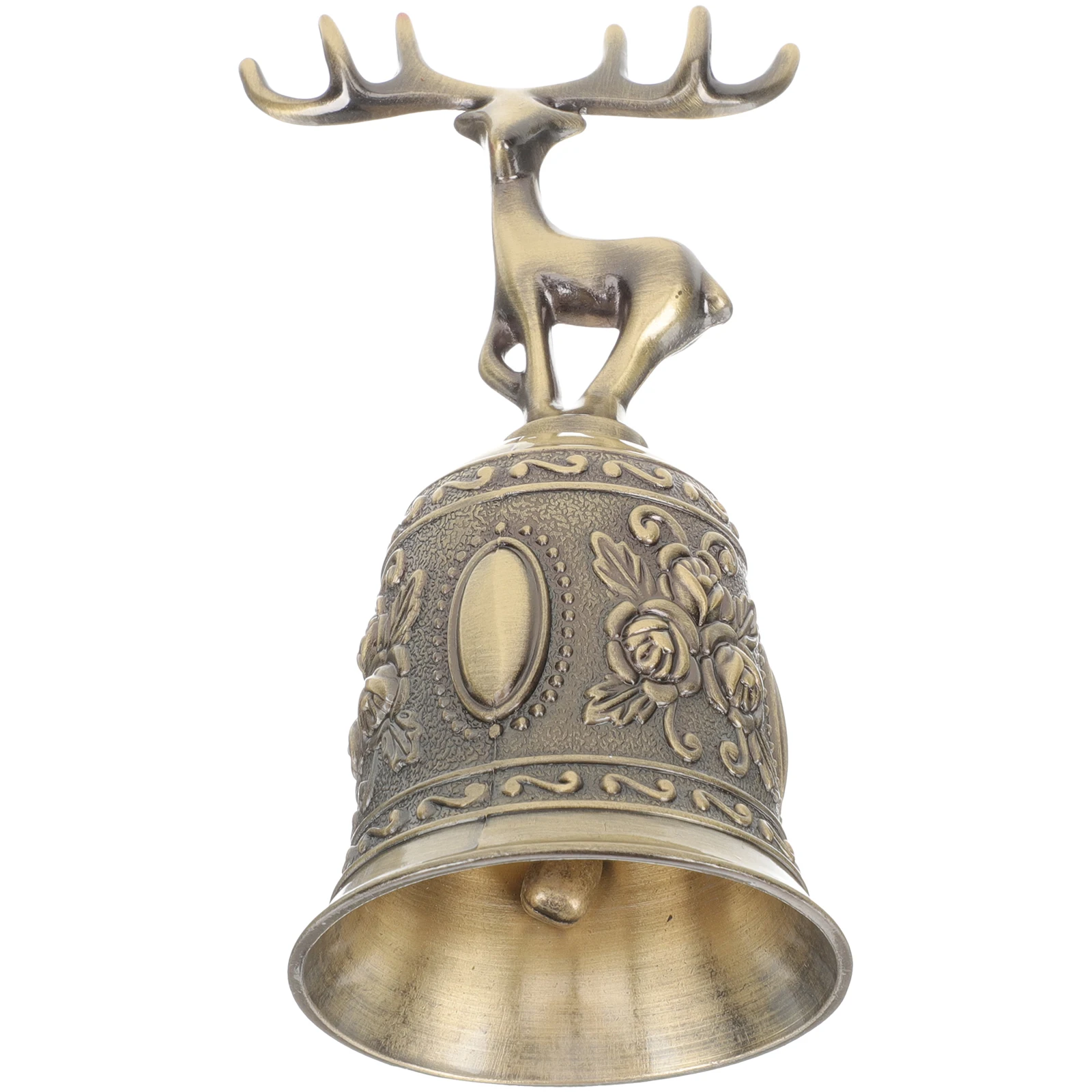 

Handheld Desktop Bell for Shopkeeper Child Service Vintage Christmas Decor Zinc Alloy Durability Loud Clear Sound Simple Use Pet